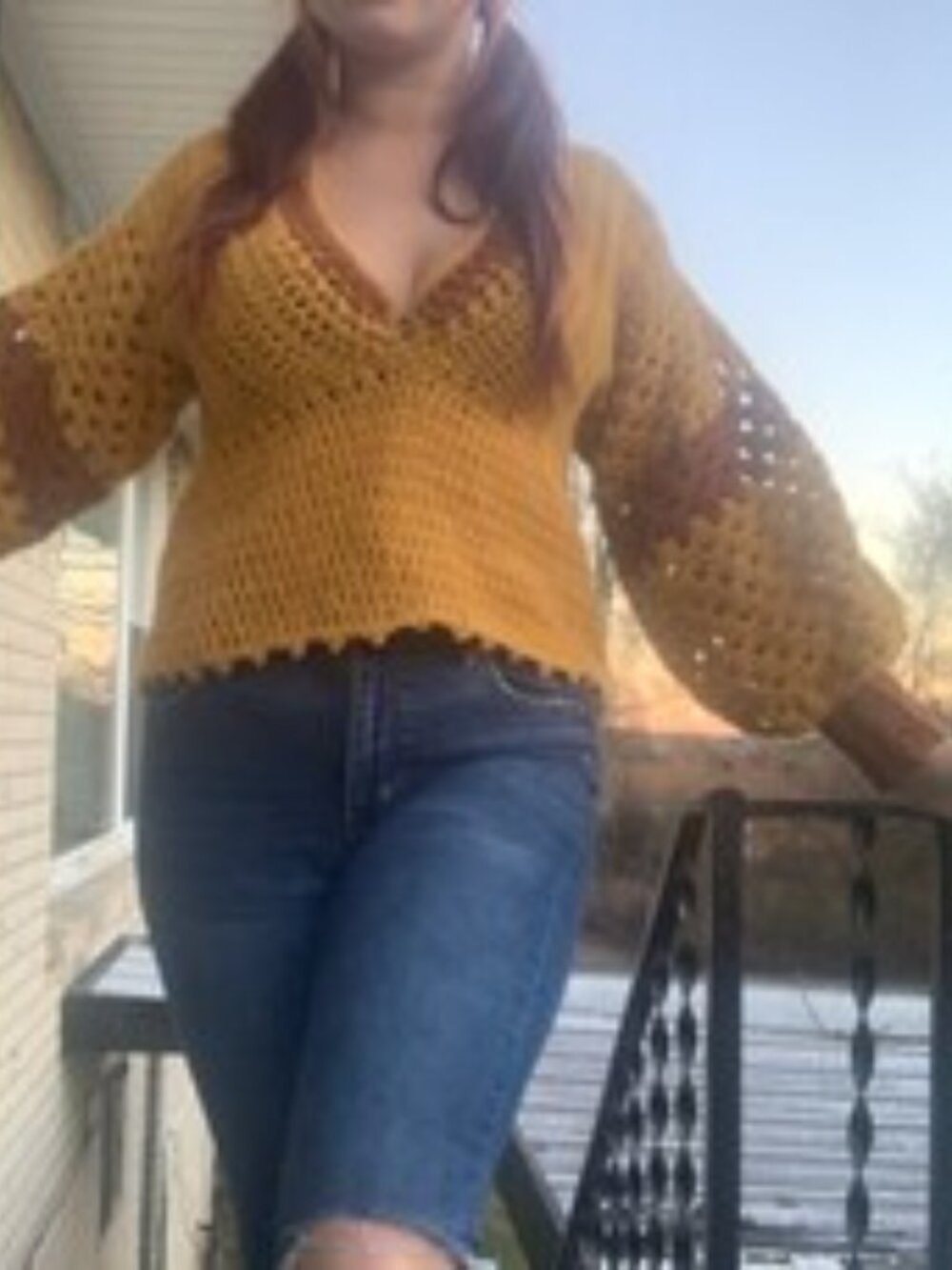 Heart on your Sleeve Sweater - Gold & Brown - MEDIUM